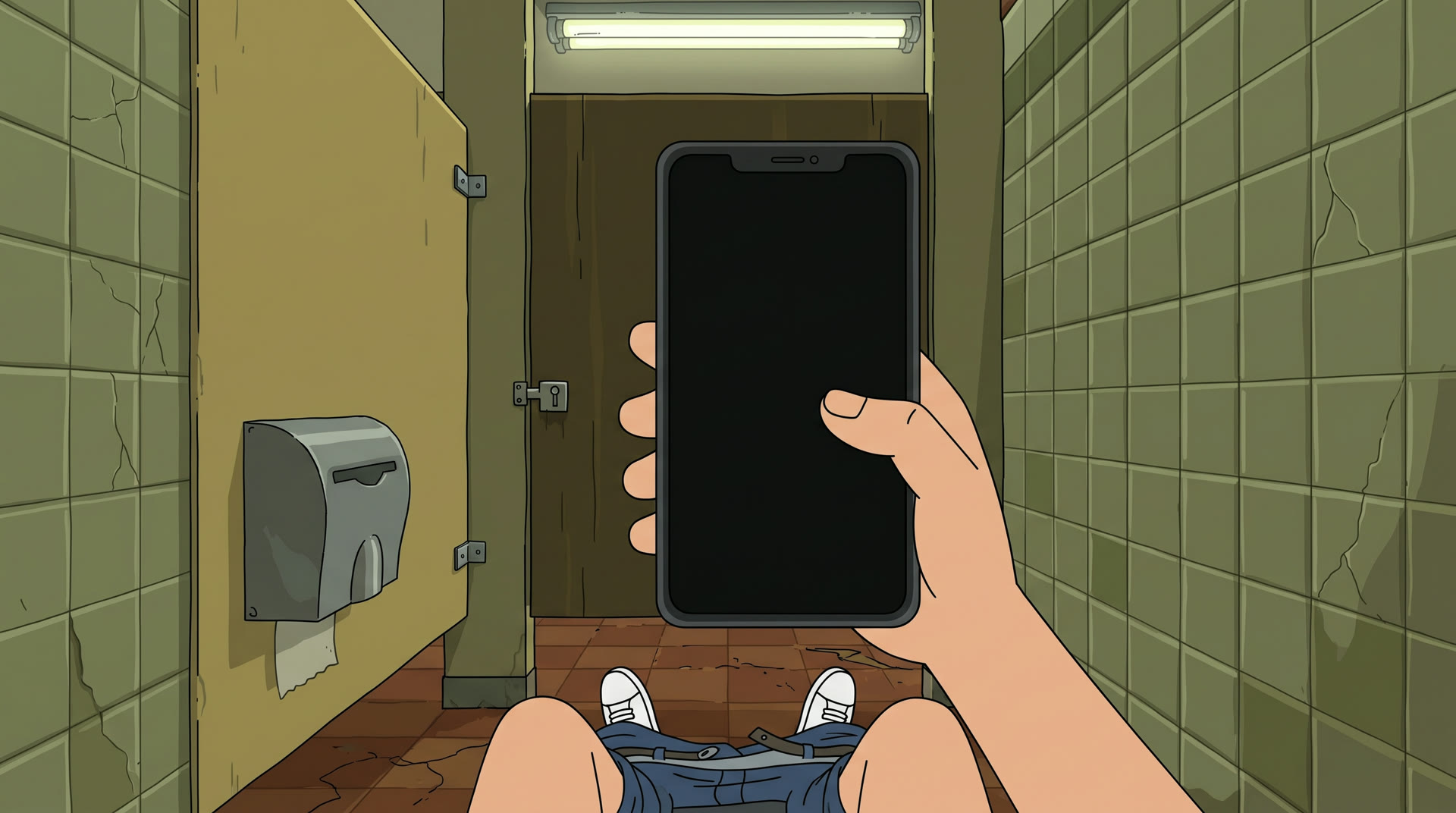 The stall, from the seat.